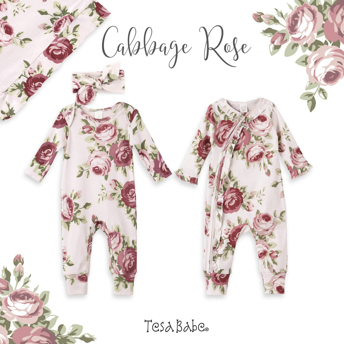 Cabbage Rose Baby Romper - OLIVIA'S