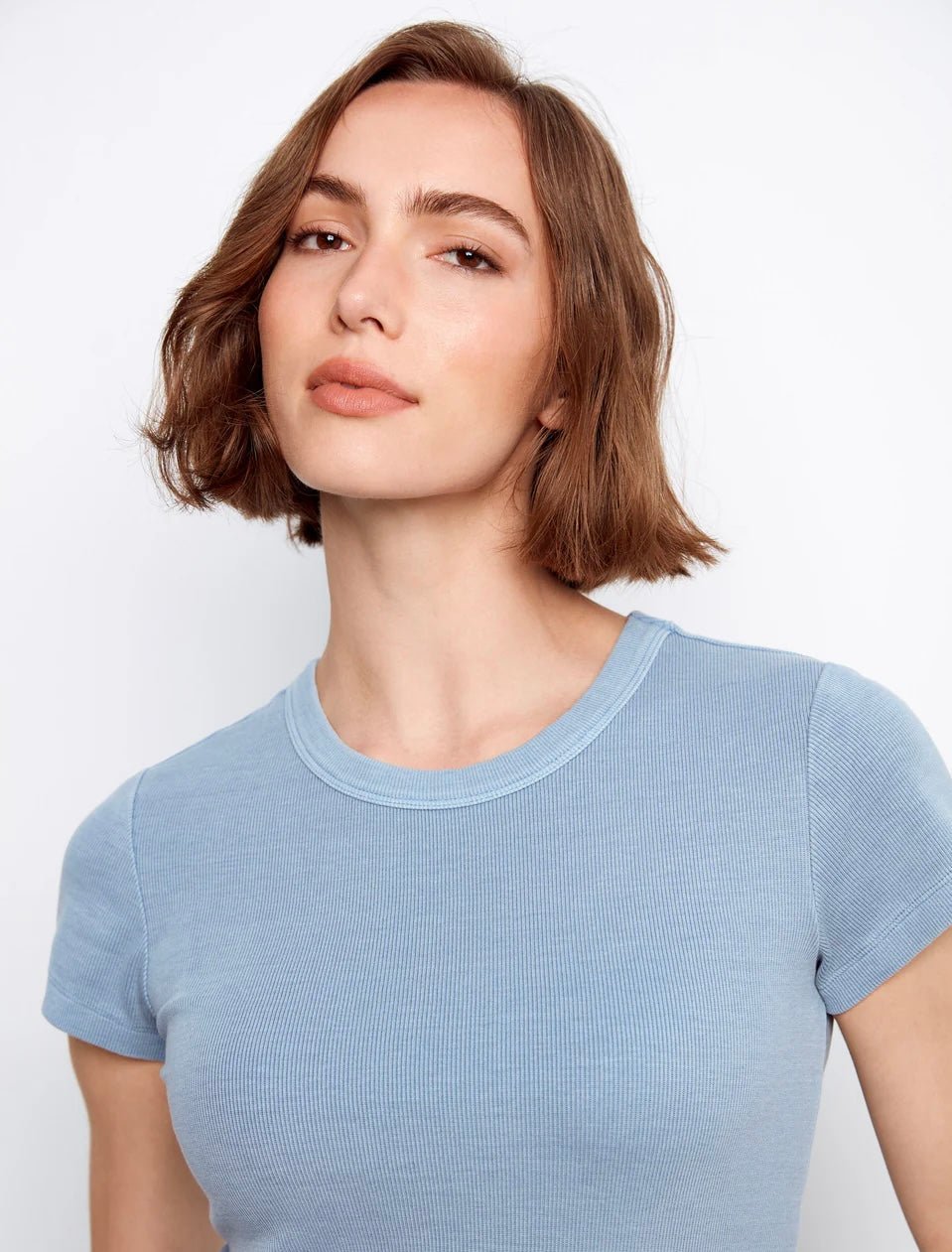 Charlie B Tencel Ribbed Crew Neck T - OLIVIA'S