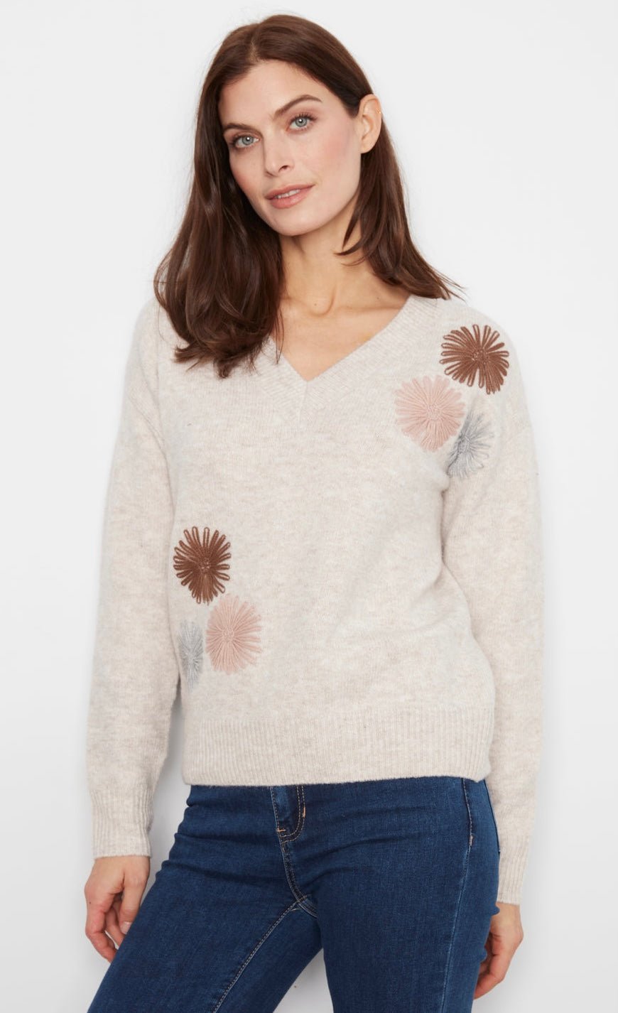 Charlie B Women's V-Neck Oversized Sweater - OLIVIA'S
