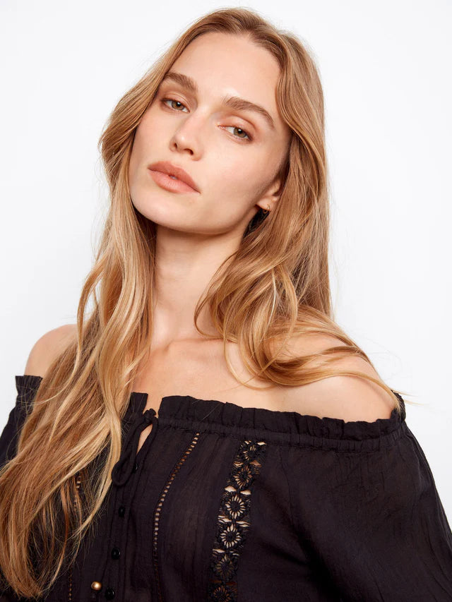 Vouile Off-Shoulder blouse