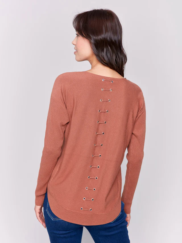 Knit Sweater with Back Lace Detail