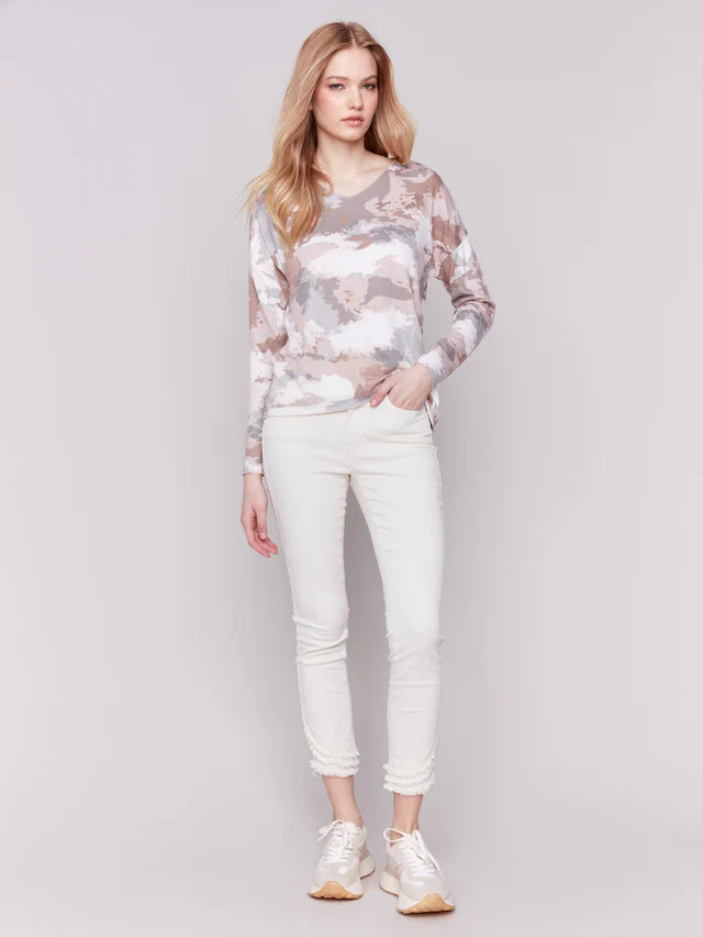 V-Neck Long Sleeve Top