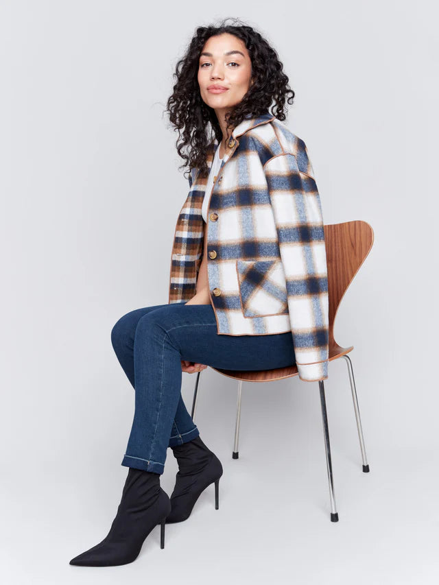 Plaid Reversible Short Jacket