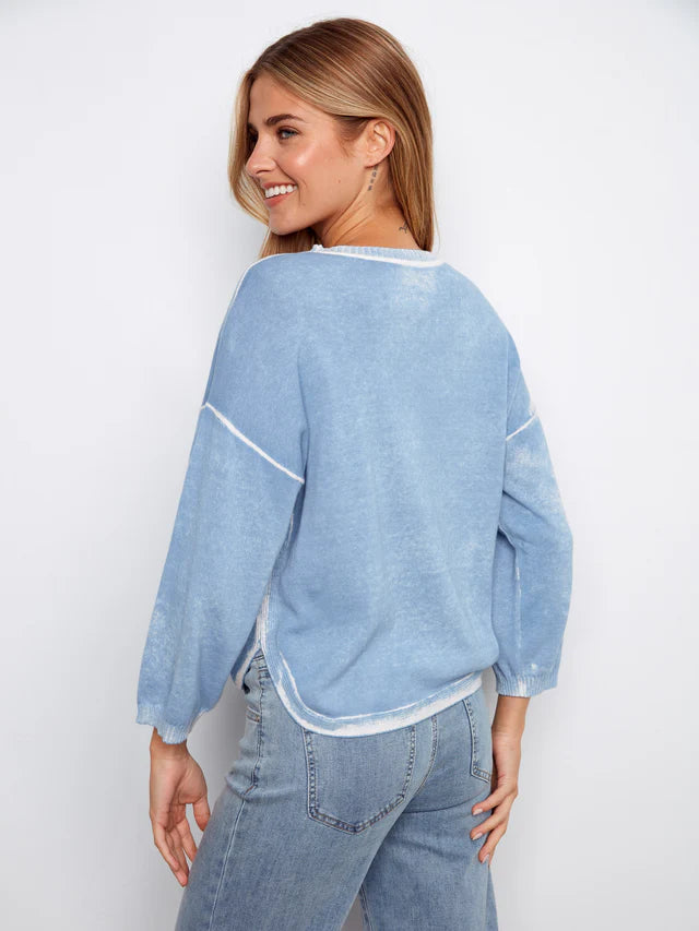 Rounded Hem Cotton Sweater