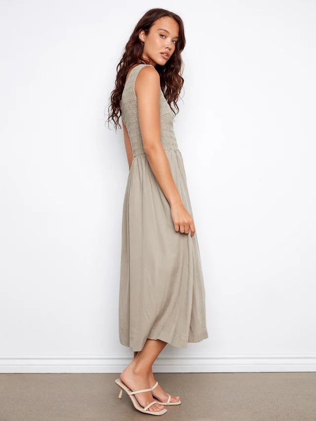 Sleeveless Smocked Maxi Dress