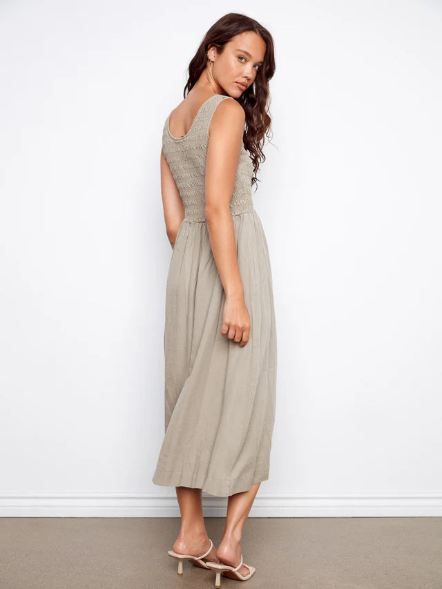 Charlie B Sleeveless Smocked Maxi Dress