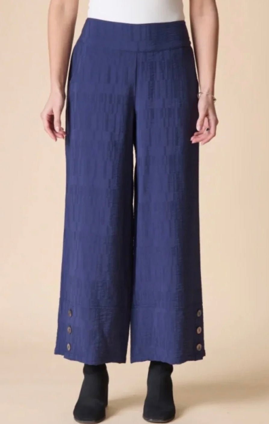 Habitat Women's Rayon Jacquard Button Hem Pant - OLIVIA'S