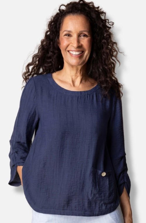 Habitat Women’s Rayon Jacquard Pleat Pullover - OLIVIA'S