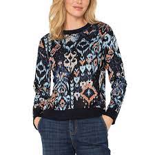 Long Sleeve Jacquard Sweater