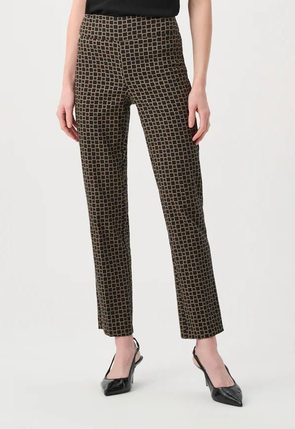 Joseph Ribkoff Geometric Jacquard Straight Pull On Pant - OLIVIA'S