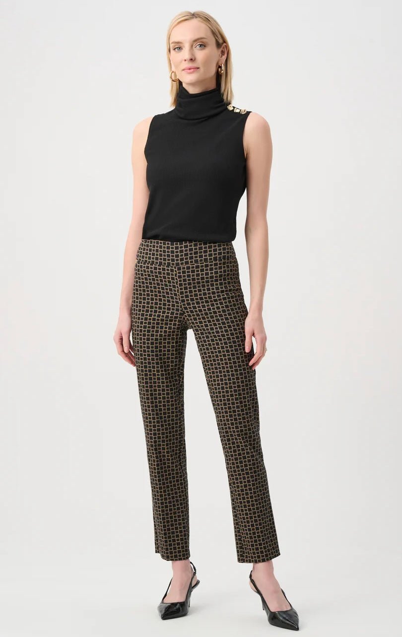 Joseph Ribkoff Geometric Jacquard Straight Pull On Pant - OLIVIA'S