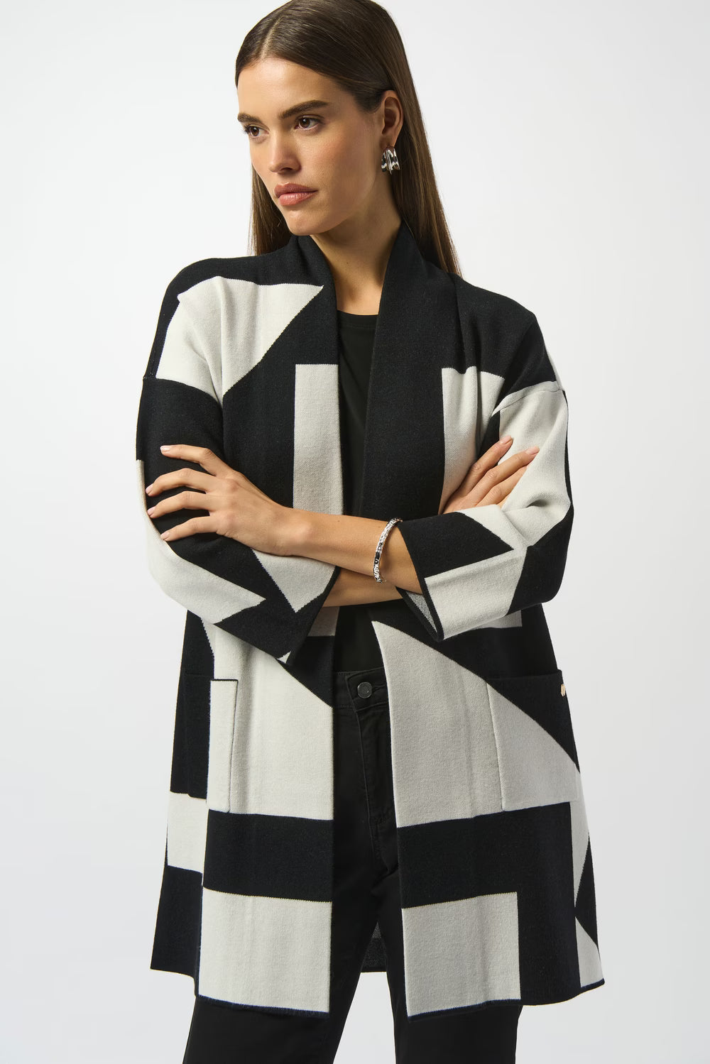 Abstract Long-Sleeve Cardigan