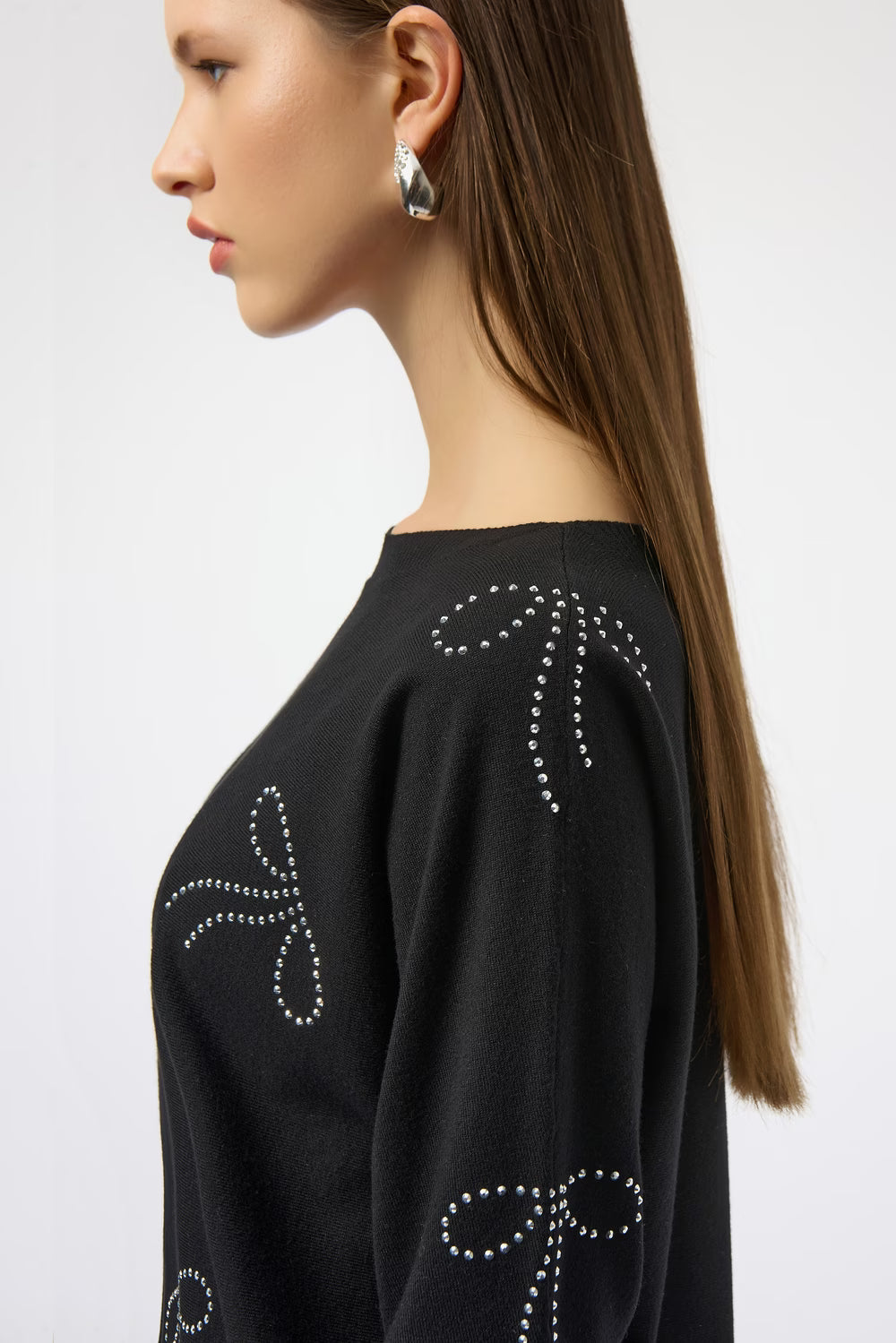 Embellished Boat Neck Pullover