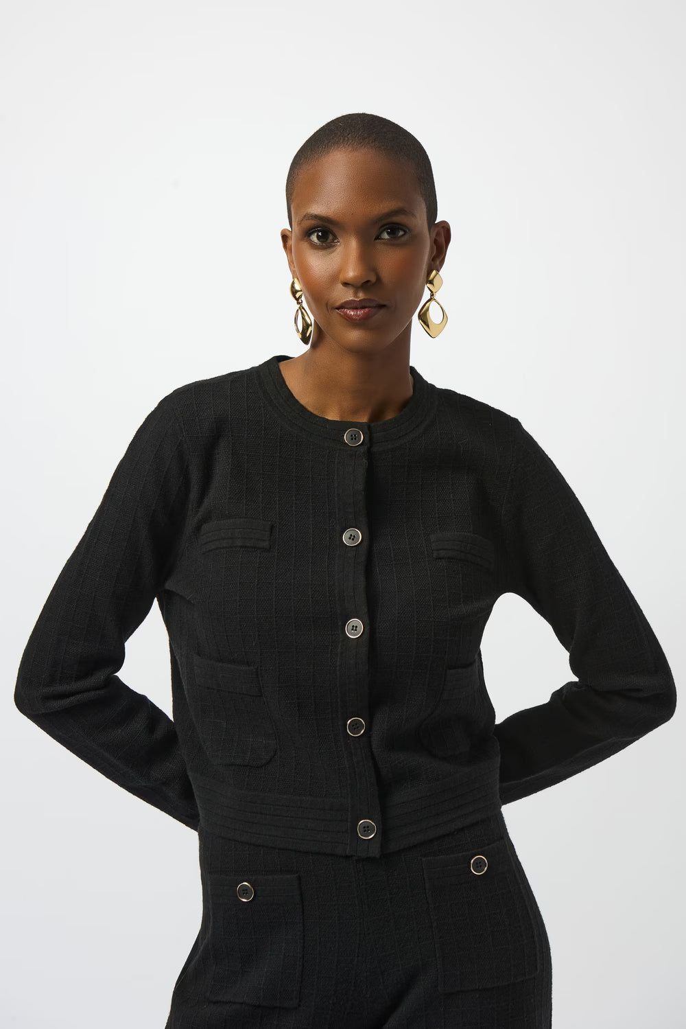 Crew Neck Sweater Jacket