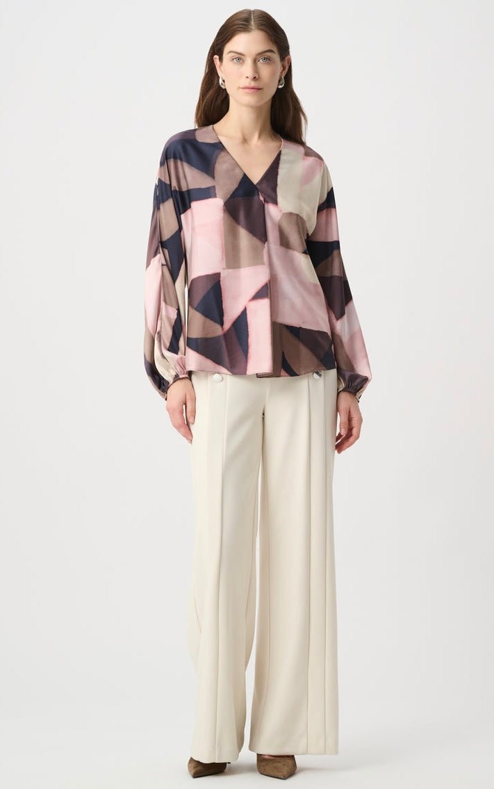Joseph Ribkoff Women's Geometric Print Satin Top - OLIVIA'S