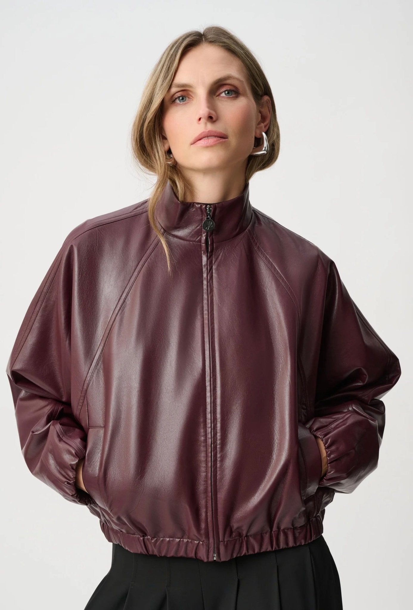 Joseph Ribkoff Women's Mock-Neck Bomber Jacket - OLIVIA'S