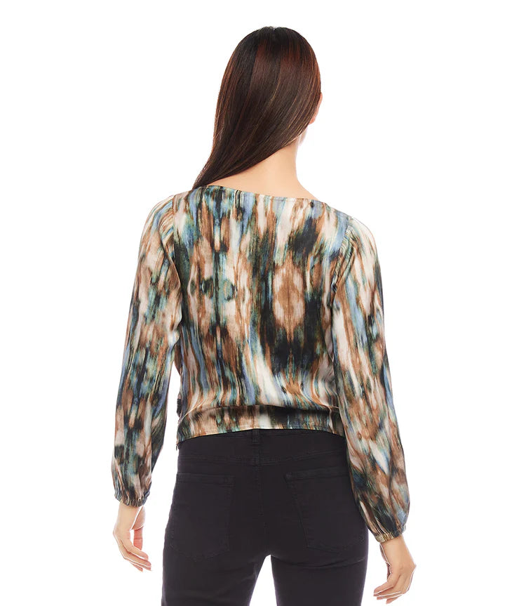 Satin Boatneck Drape Top *