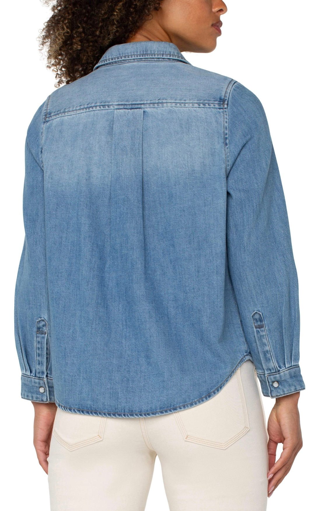 Liverpool Denim Button Down Shirt - OLIVIA'S