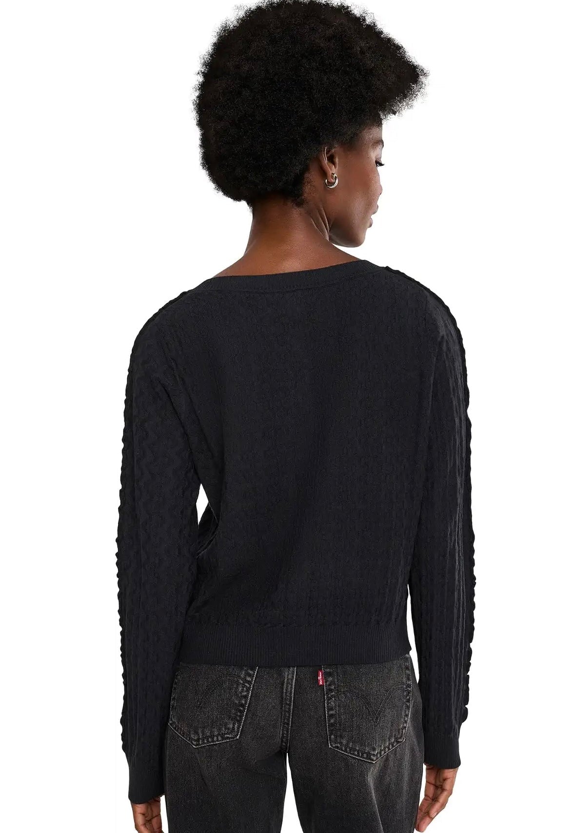 Liverpool Women's Long Sleeve Button Front Cardigan Sweater with Ruffles - OLIVIA'S