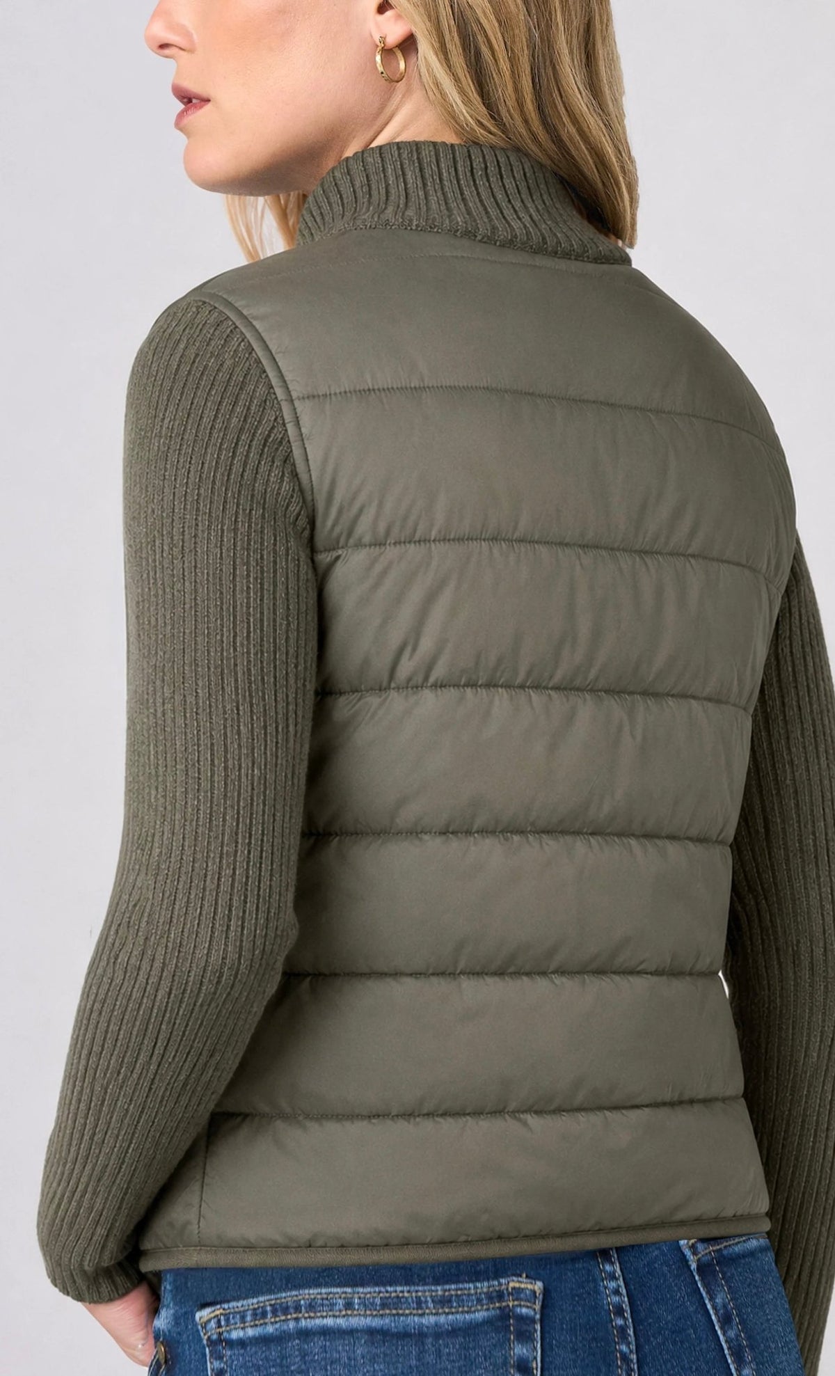 Liverpool Women's Zip Front Quilted Sweater Jacket - OLIVIA'S