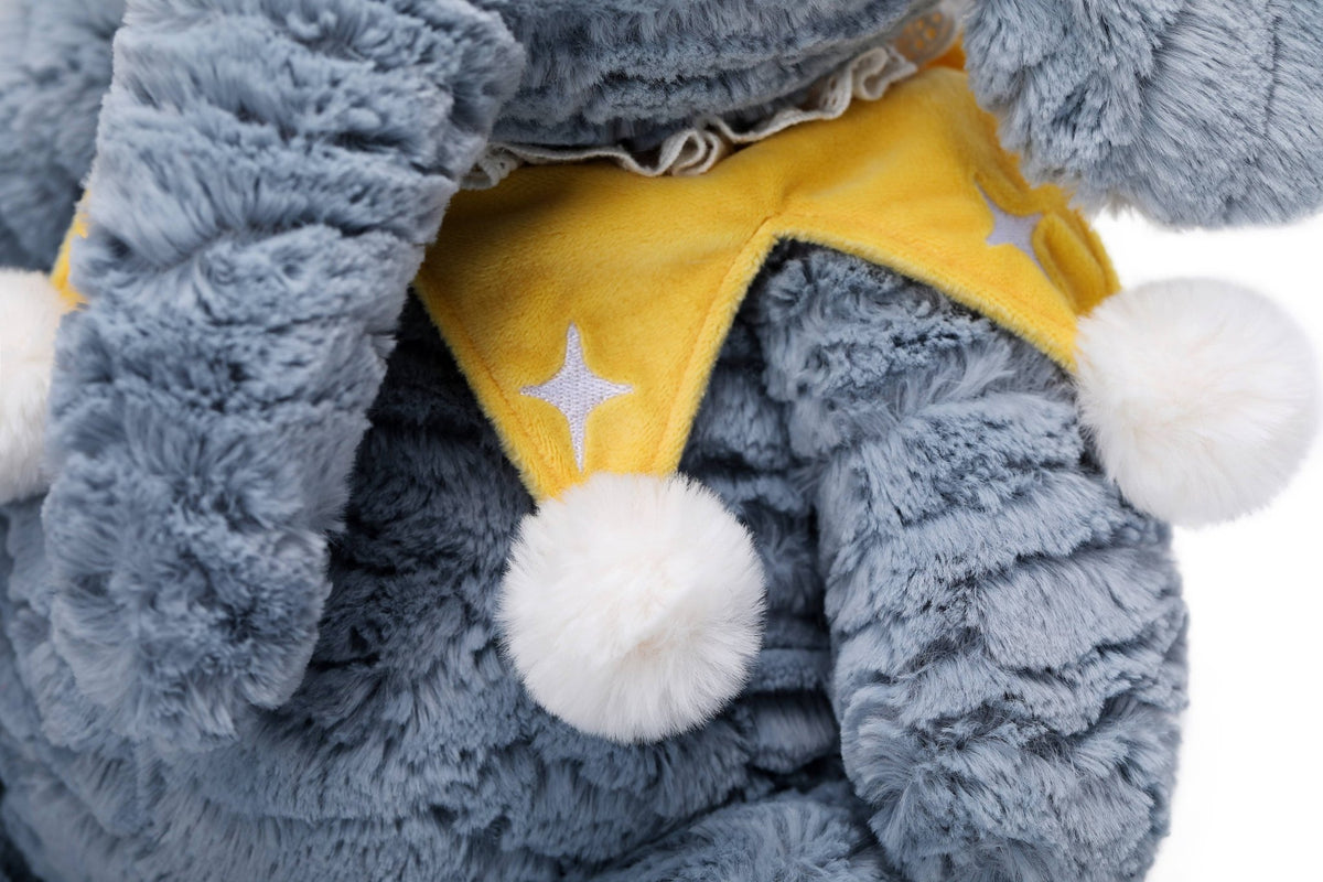 McHugs Starry Denim Elephant Weighted Plush Animal 7" - OLIVIA'S