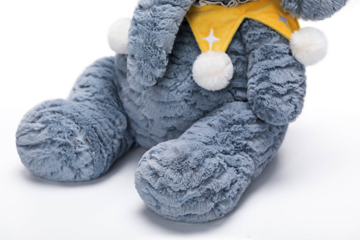 McHugs Starry Denim Elephant Weighted Plush Animal 7" - OLIVIA'S