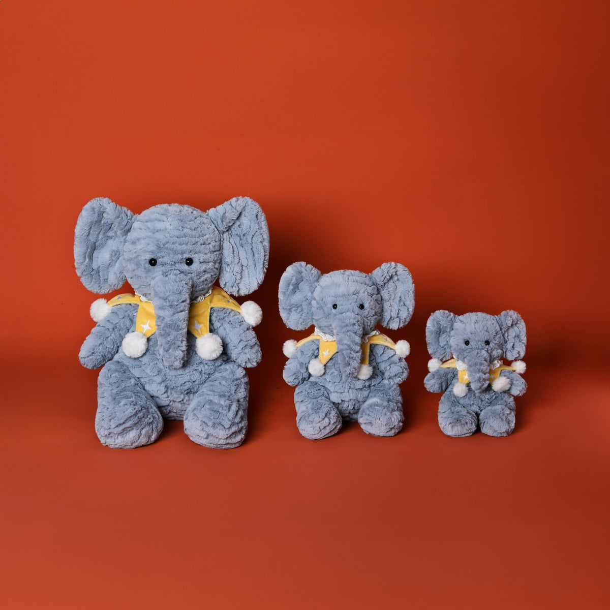 McHugs Starry Denim Elephant Weighted Plush Animal 7" - OLIVIA'S