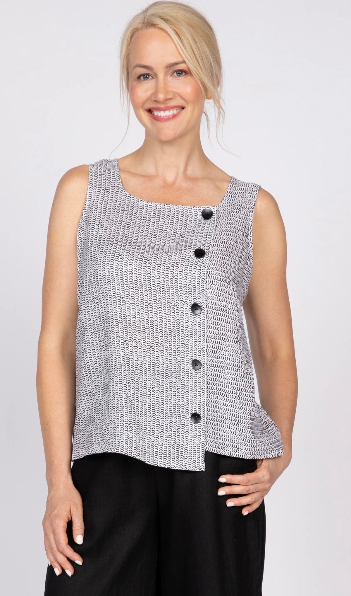 Olivia Women's Flax Stripe To the Left Top - OLIVIA'S