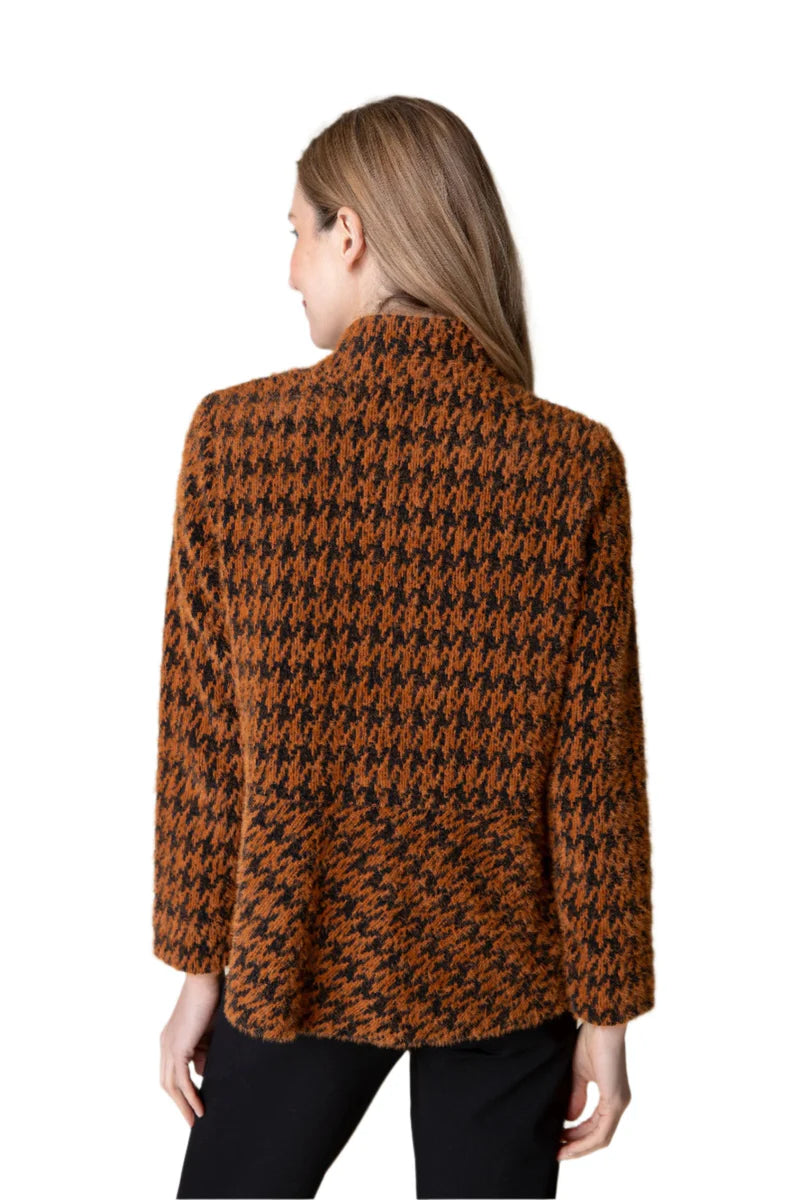 Chenille Houndstooth Car Coat