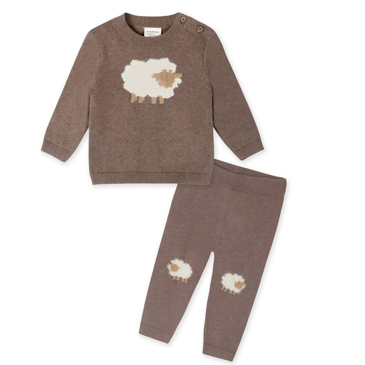 Sheep Jacquard Knit Baby Pullover & Pant SET Organic Cotton - OLIVIA'S