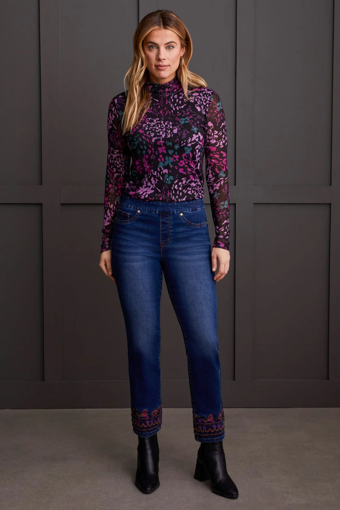 Audrey Pull On Embroidered Jean