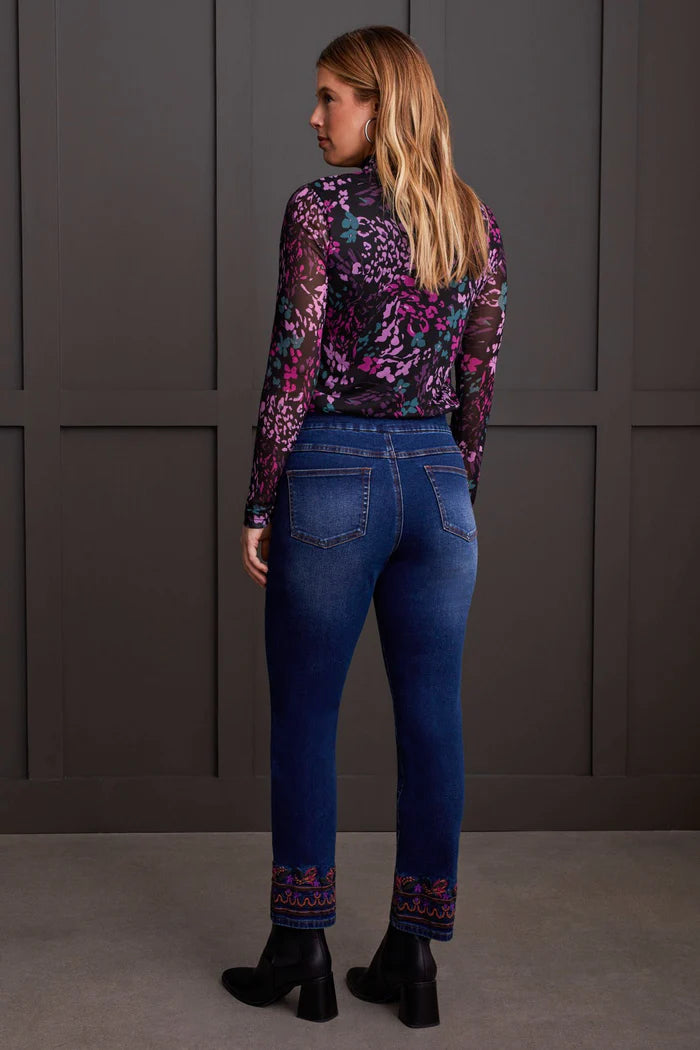 Audrey Pull On Embroidered Jean