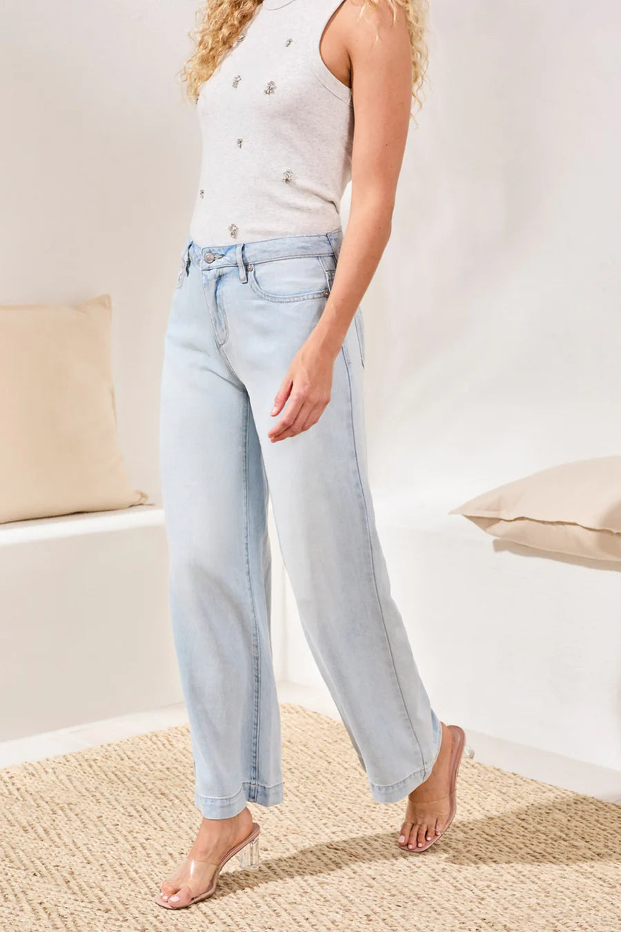 Tribal Audrey Wide-Leg Soft Denim Jeans*