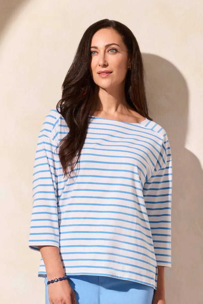 Tribal Boat Neck Top - OLIVIA'S