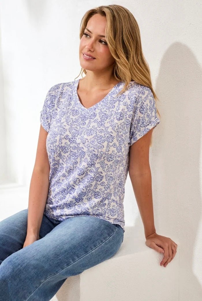 Tribal Cap Sleeve Wear Two Ways Top - OLIVIA'S