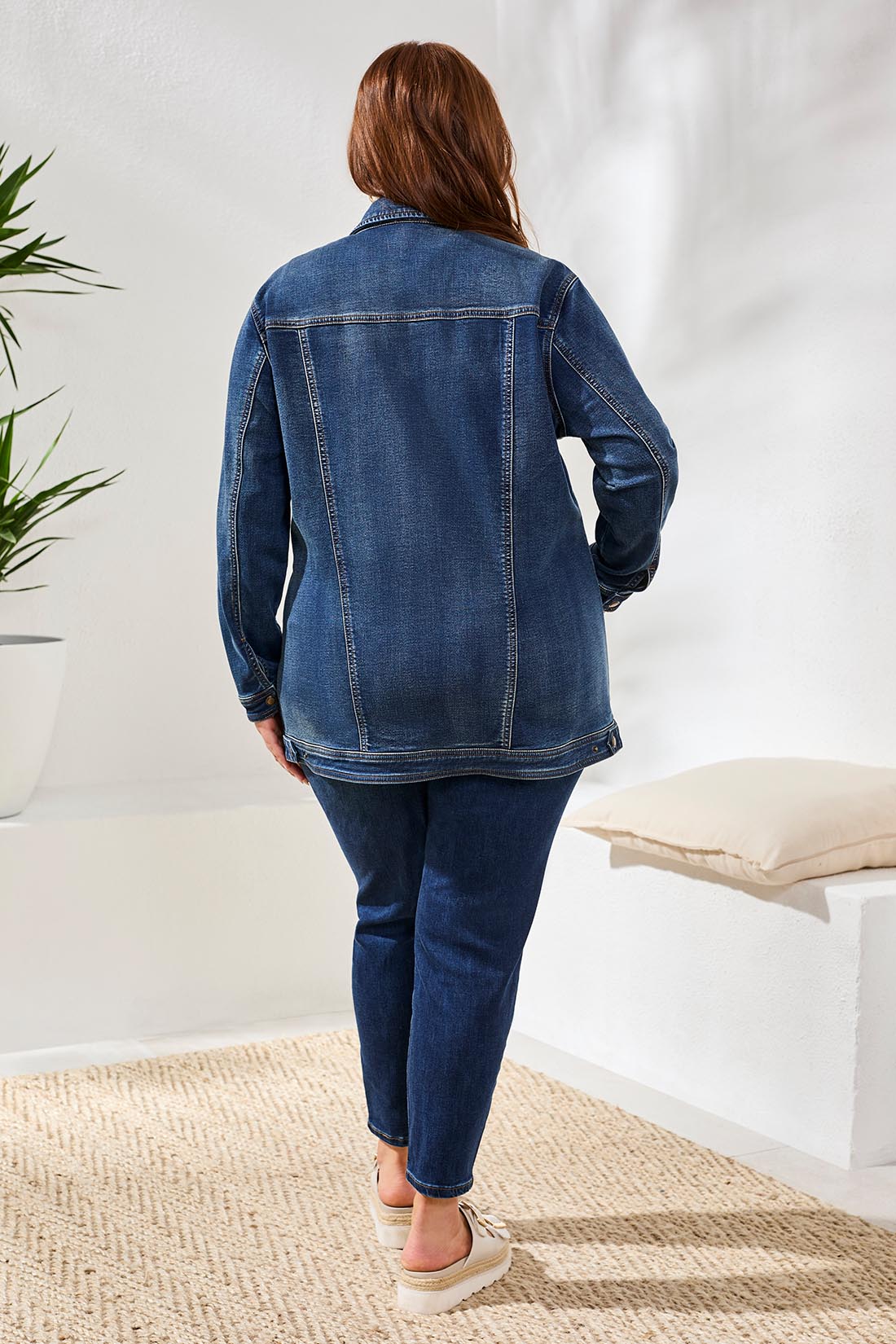 Tribal Comfort Stretch Denim Jacket Snap Closure - OLIVIA'S