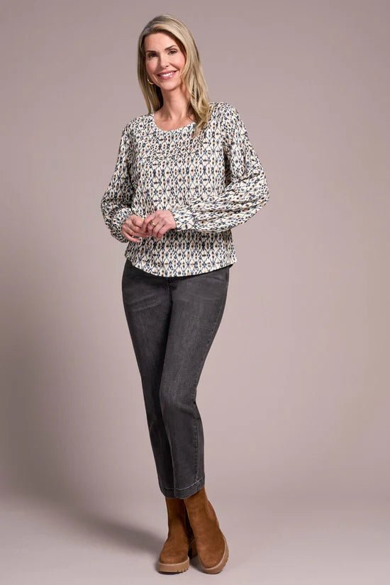 Tribal Crew Neck Knit Top - OLIVIA'S