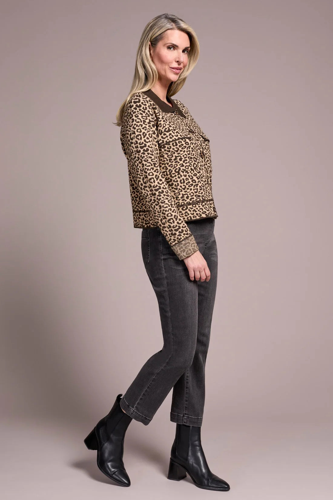 Double Knit Button Front Cardigan
