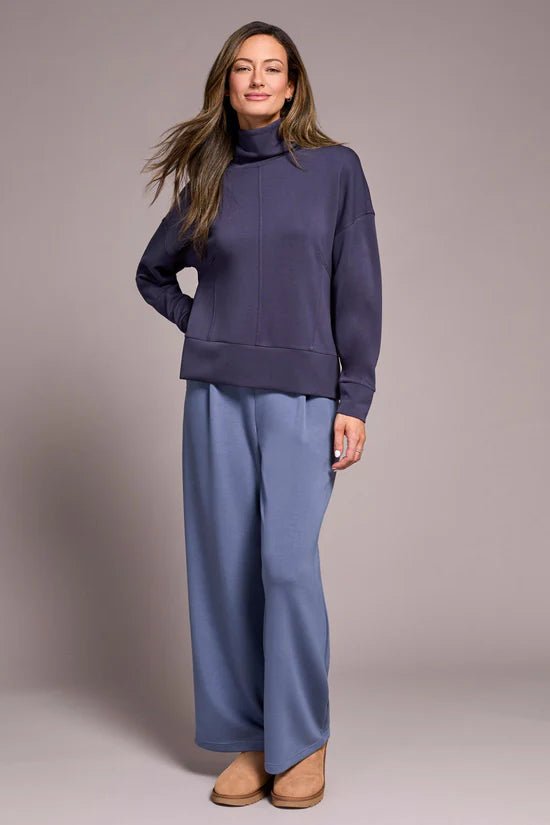 Tribal Drop Shoulder Funnel Neck Top - OLIVIA'S