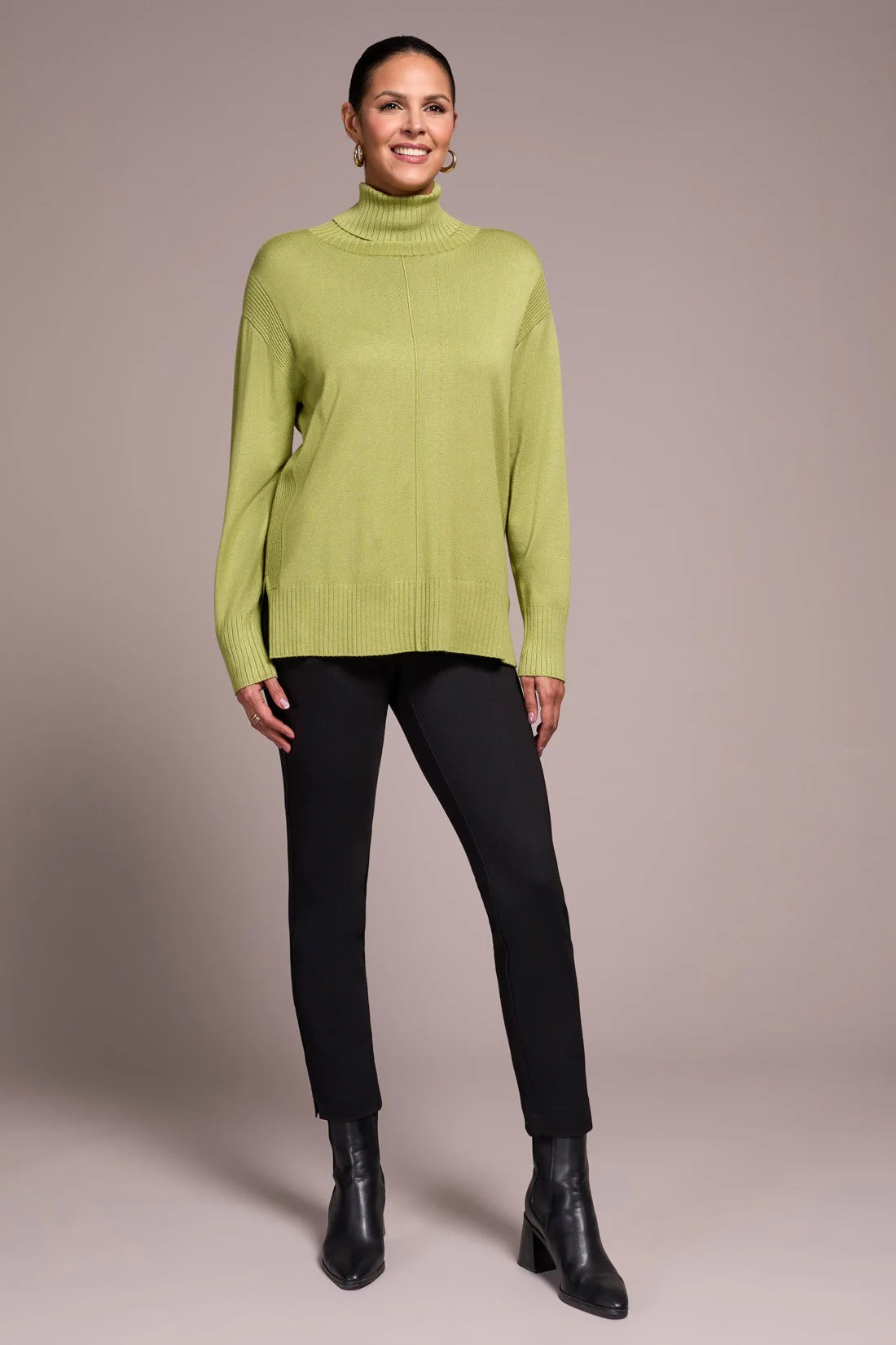Drop Shoulder Turtle Neck Sweater