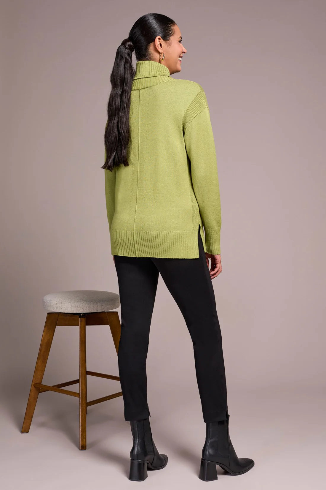 Drop Shoulder Turtle Neck Sweater