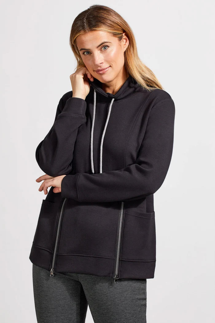 Funnel Neck Top With Pockets