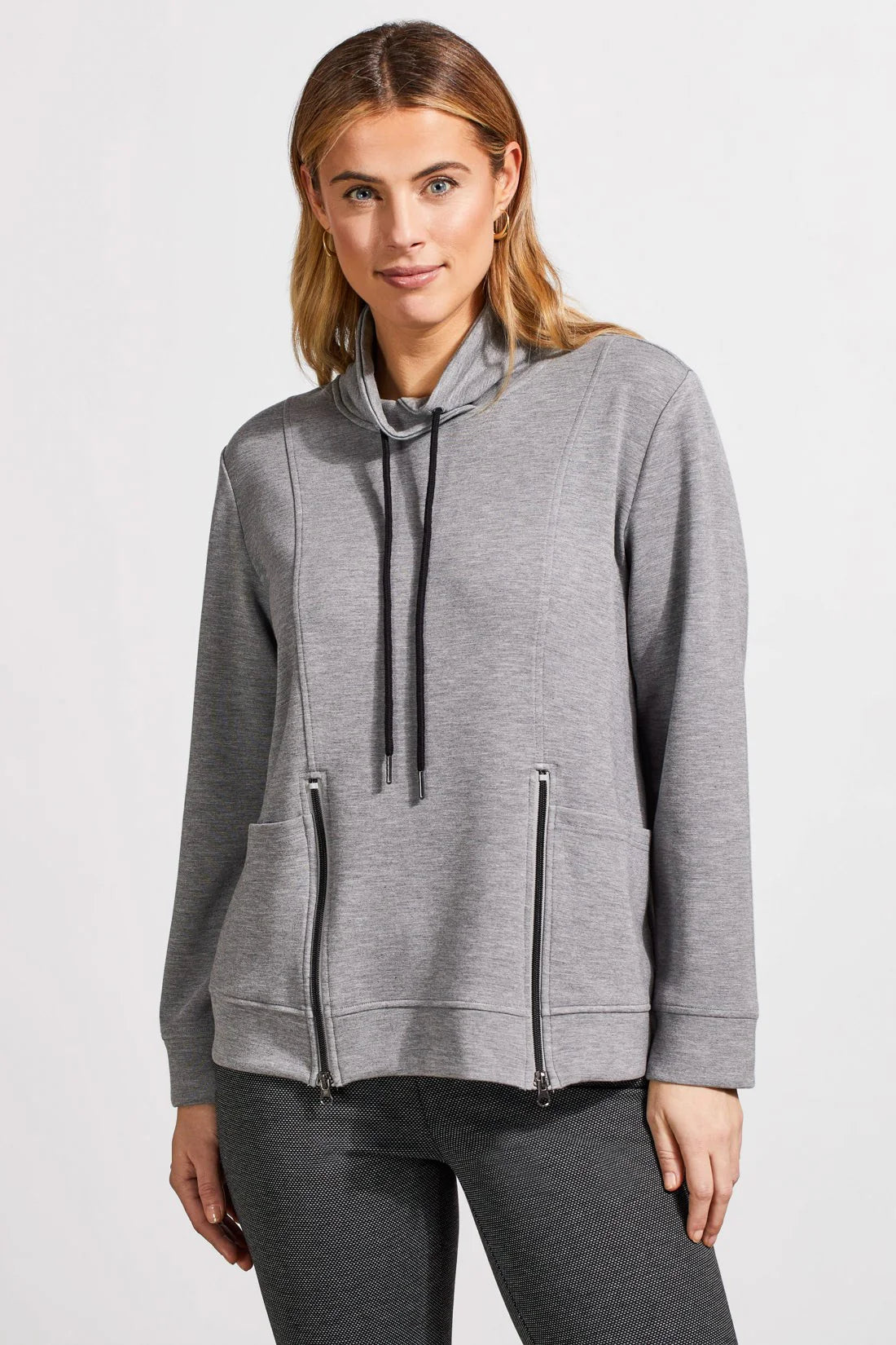 Funnel Neck Top With Pockets