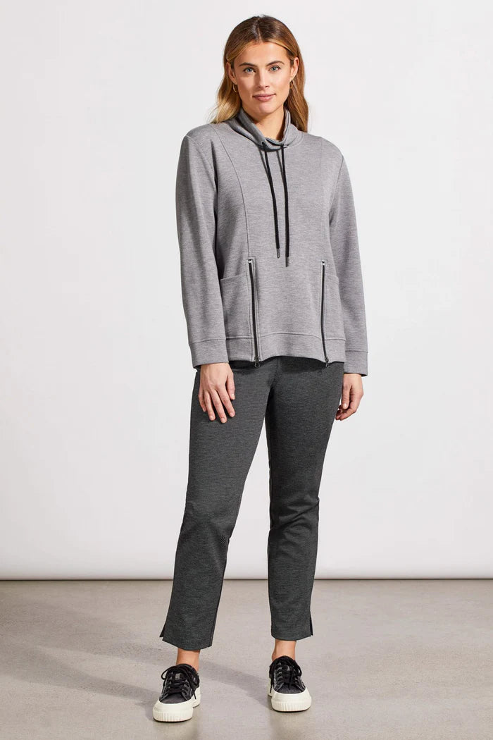 Funnel Neck Top With Pockets