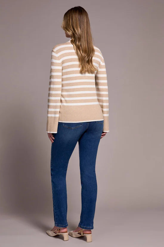 Mock Neck Striped Sweater