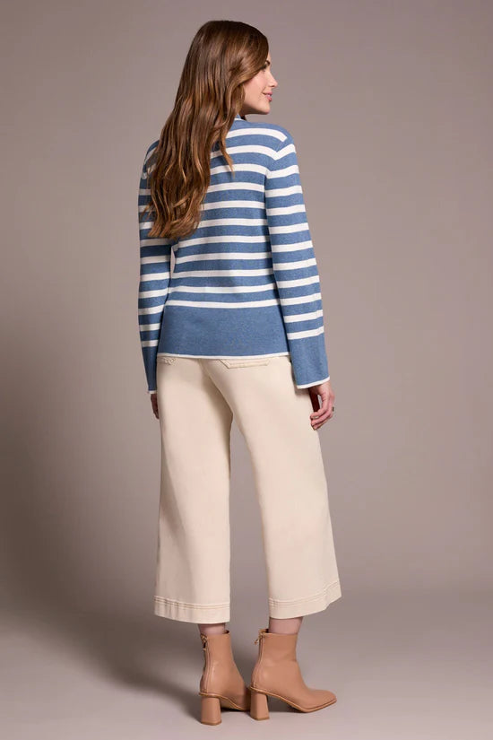 Mock Neck Striped Sweater