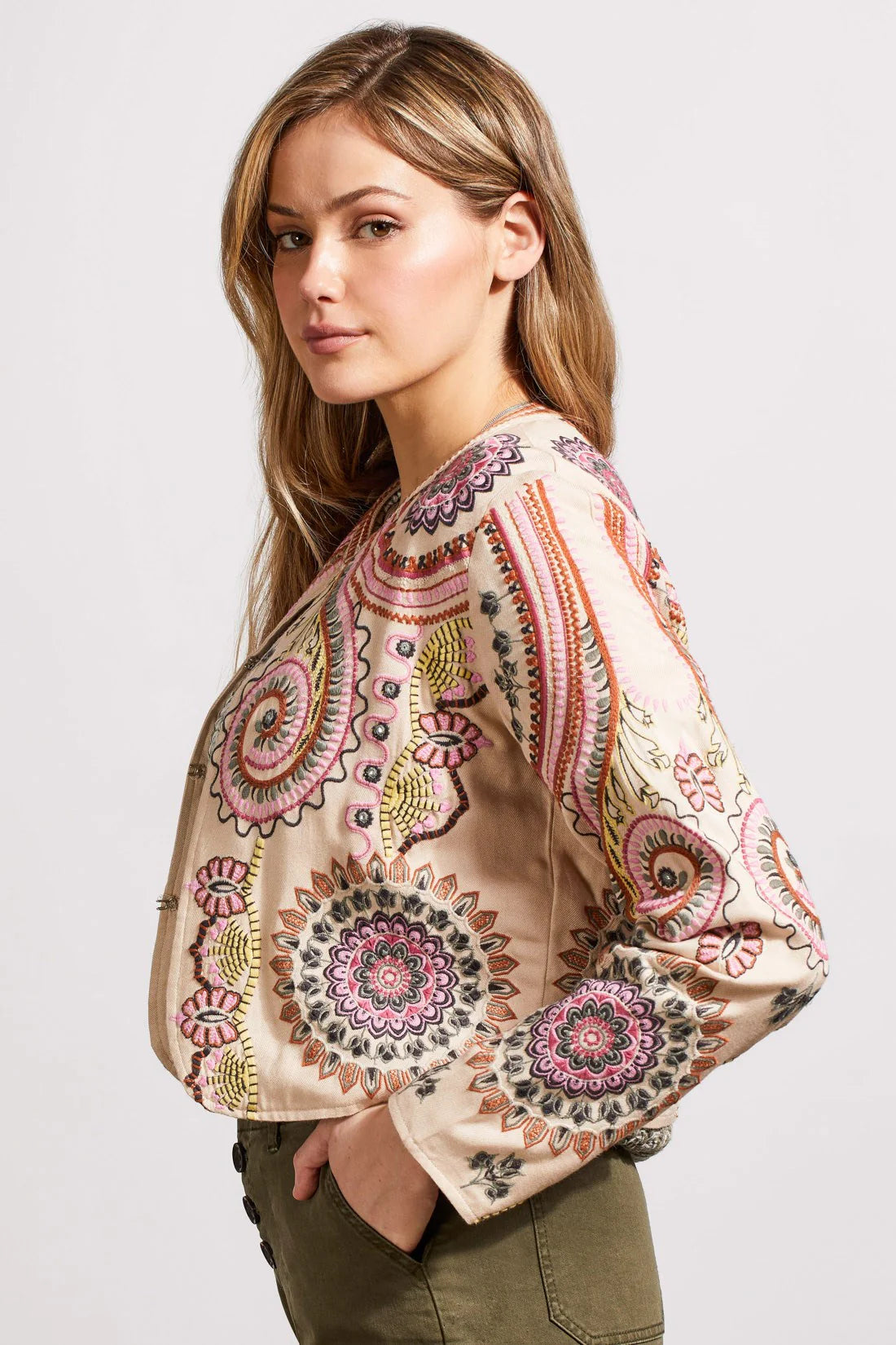 Embroidered Crop Jacket