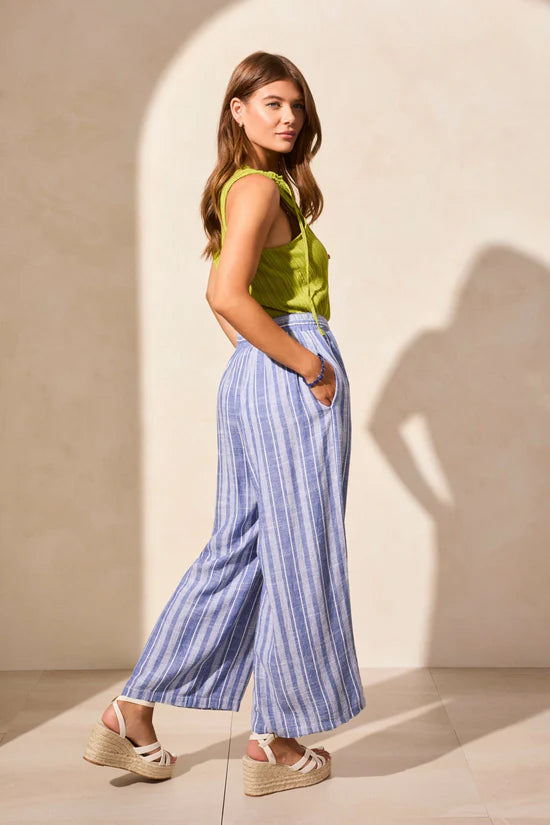 Linen Blend Flowy Pants