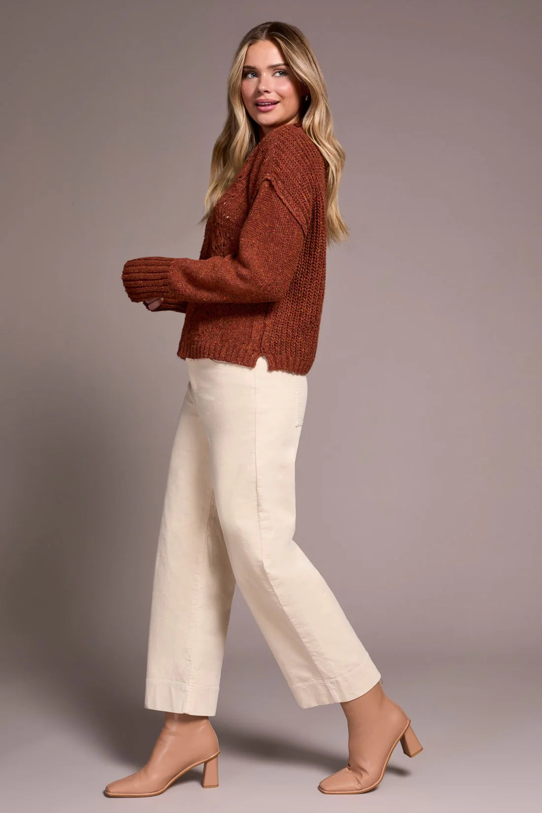 Textured Crew Neck Sweater
