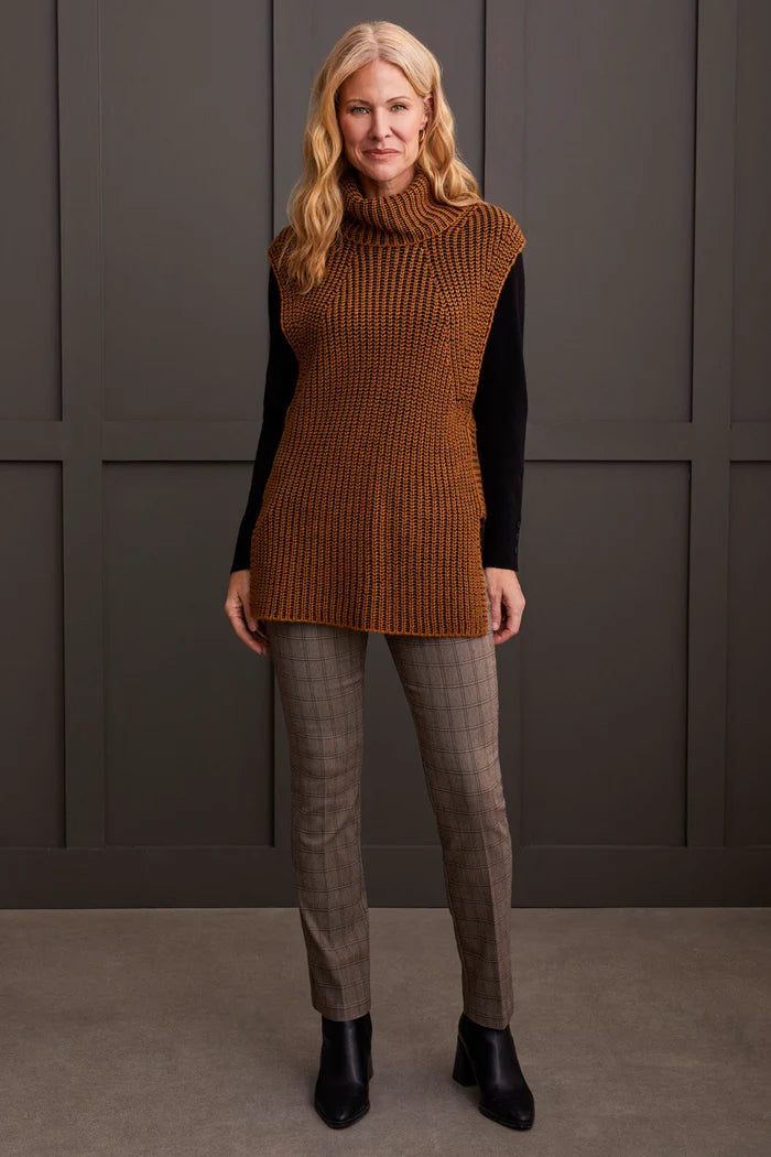 Plaited Cowl Neck Sweater Vest